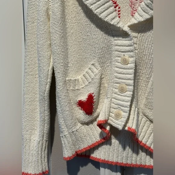 Maeve Heart Cardigan Sweater. XS. - Picture 6 of 9